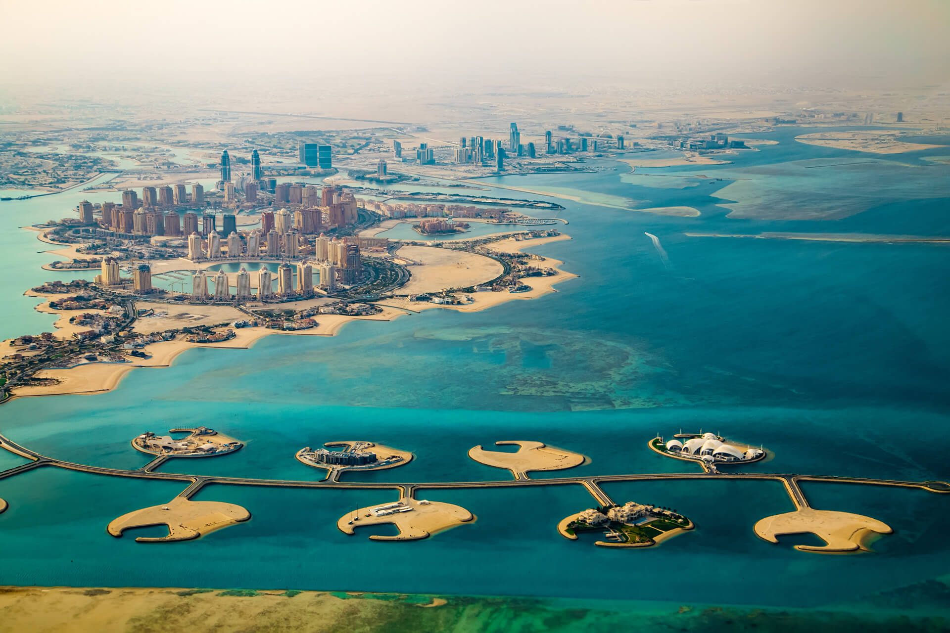 Aerial view of city Doha - Capital of Qatar